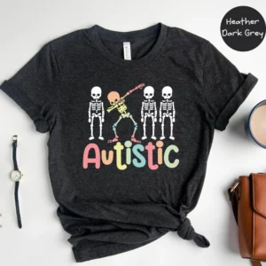 Autistic Pride Skeleton Shirt, Neurodiversity Shirt