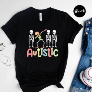 Autistic Pride Skeleton Shirt, Neurodiversity Shirt