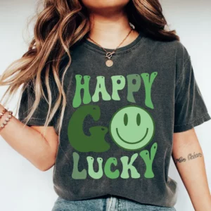 Happy Go Lucky Patrick'S Day Shirt, Shamrock Tshirt